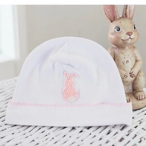 NWT Easter Bunny Knot Beanie
Cap Pink Embroidered Bunny Girls Sz NB 3-6M